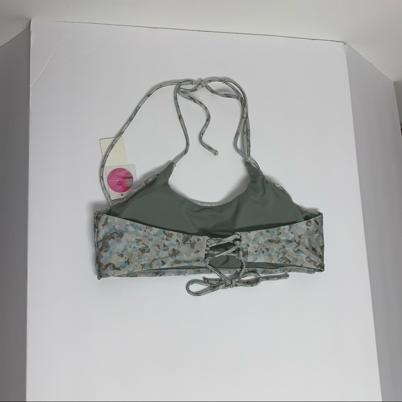 NEW Raisin's Women's Junior Size XL Blue/Gray Camo Strappy Back Swimsuit Top NWT - Picture 5 of 8